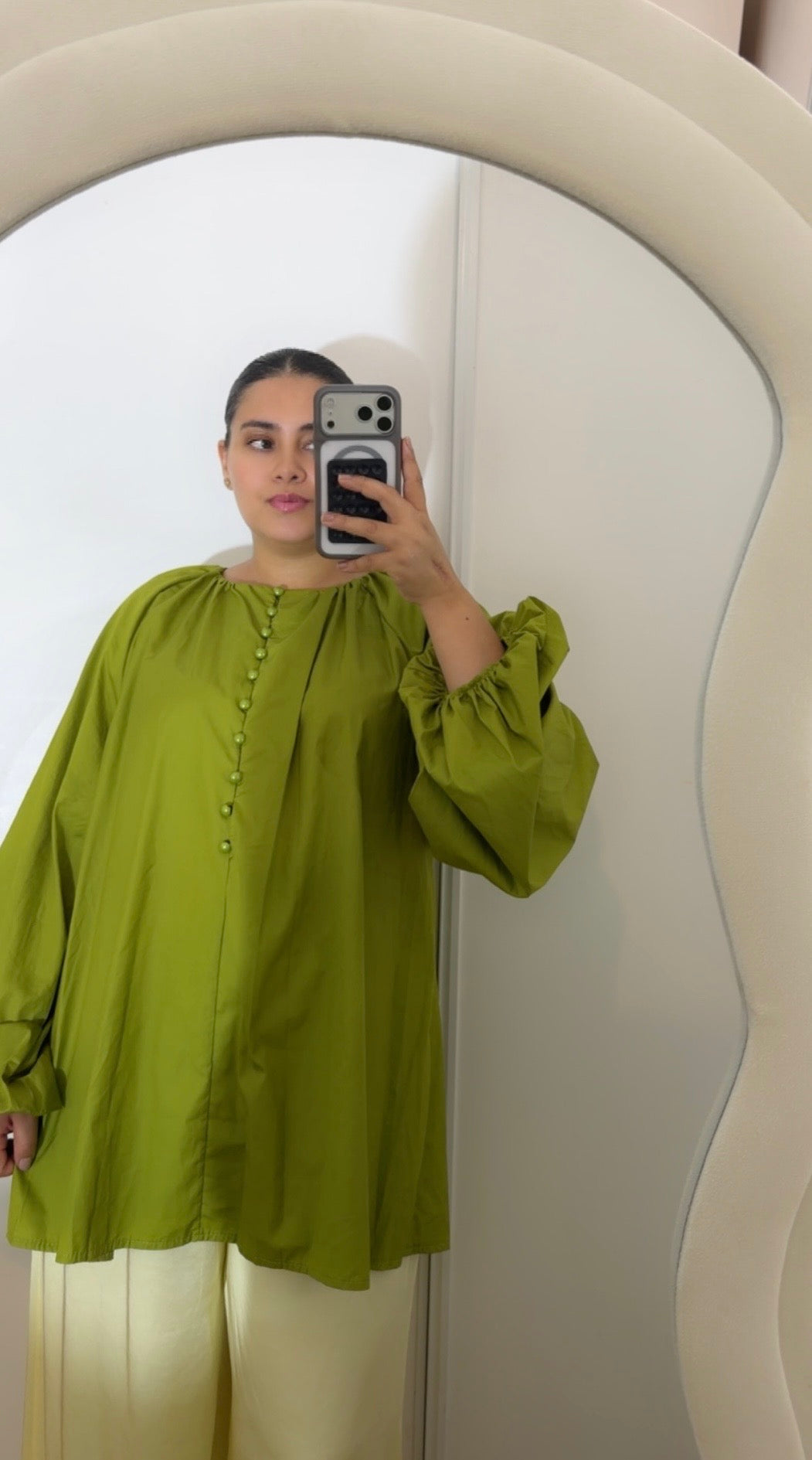 Blouse 100% coton olive