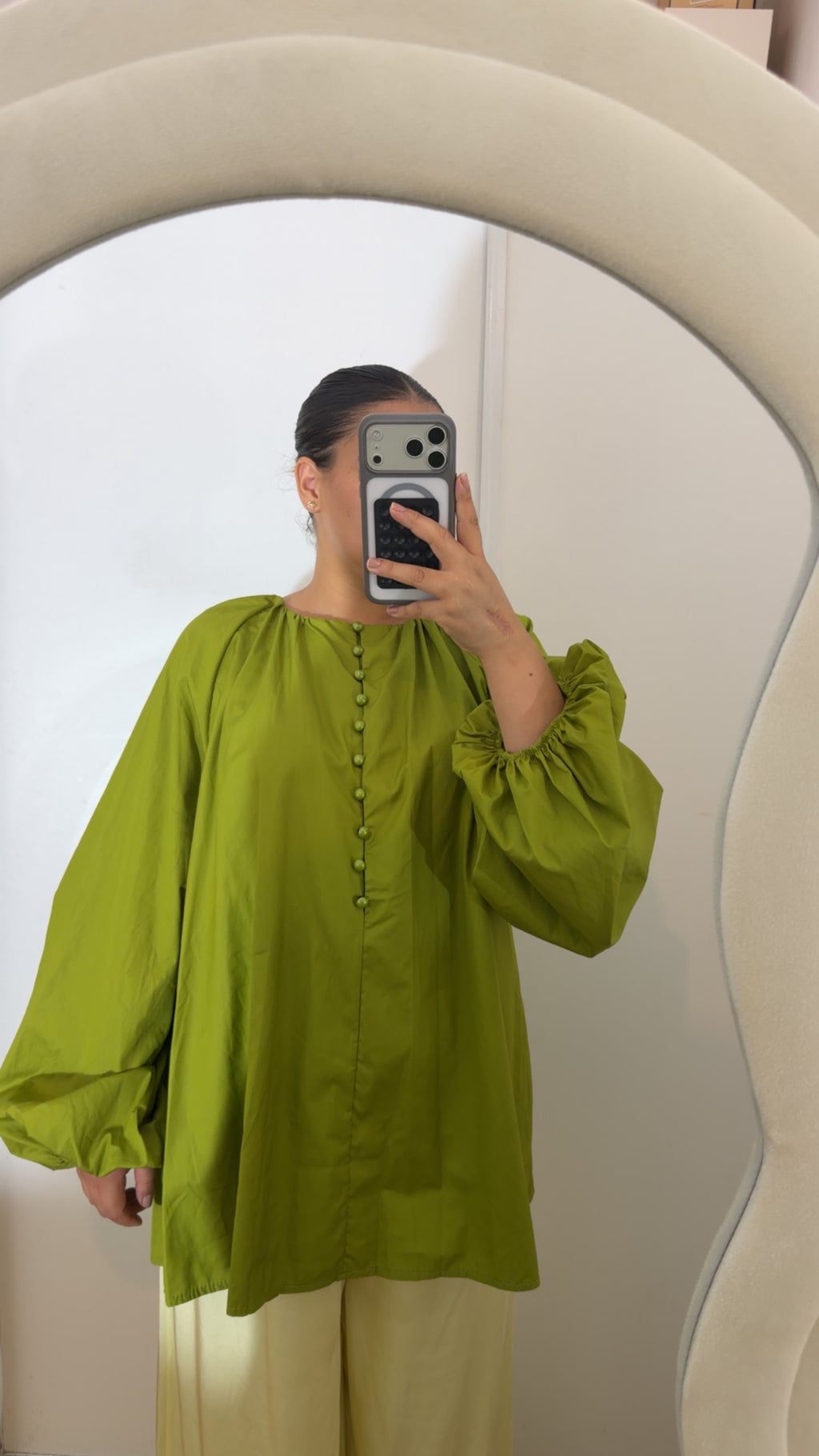 Blouse 100% coton olive