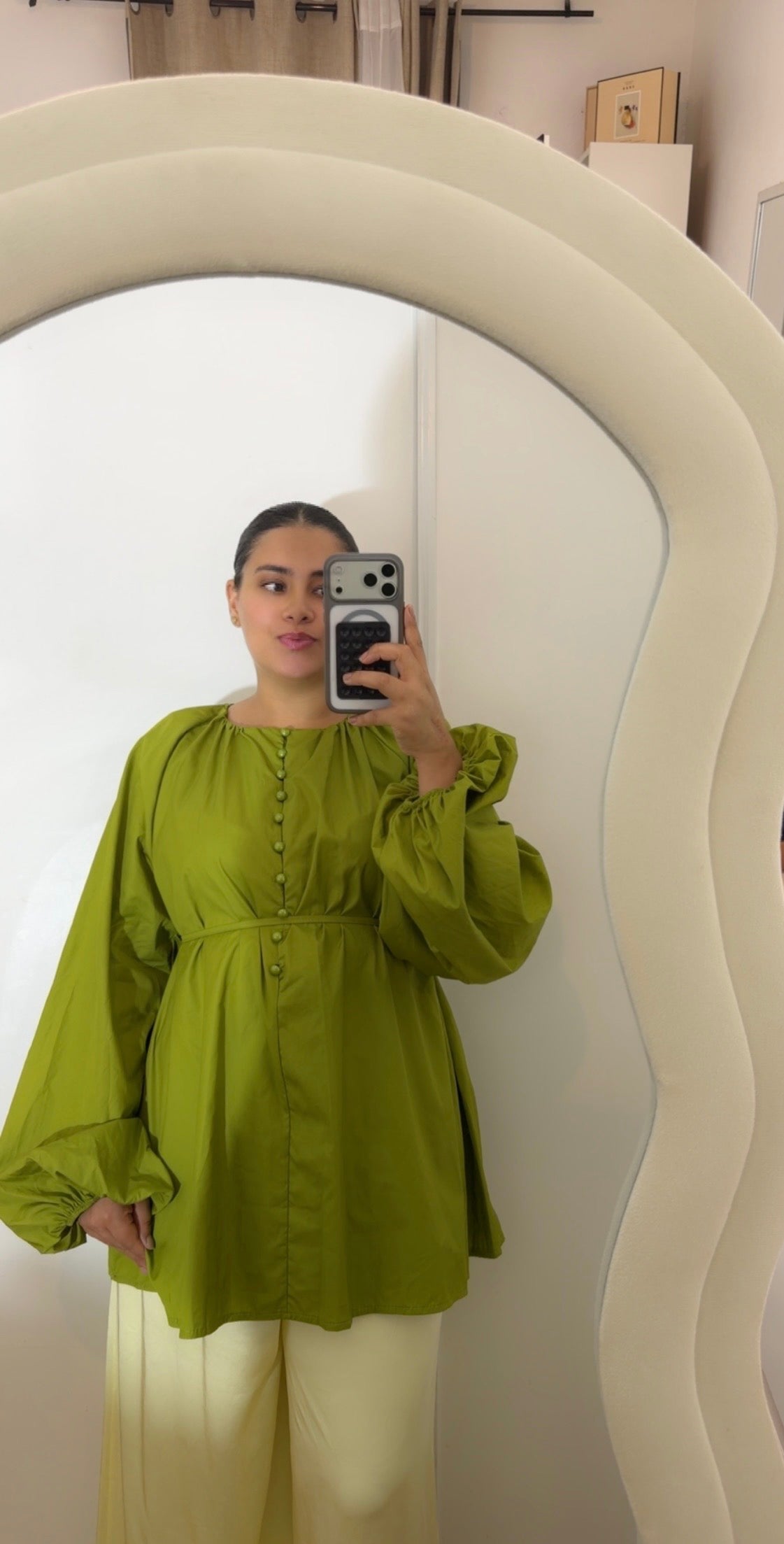 Blouse 100% coton olive