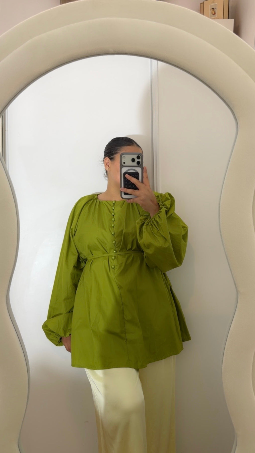 Blouse 100% coton olive