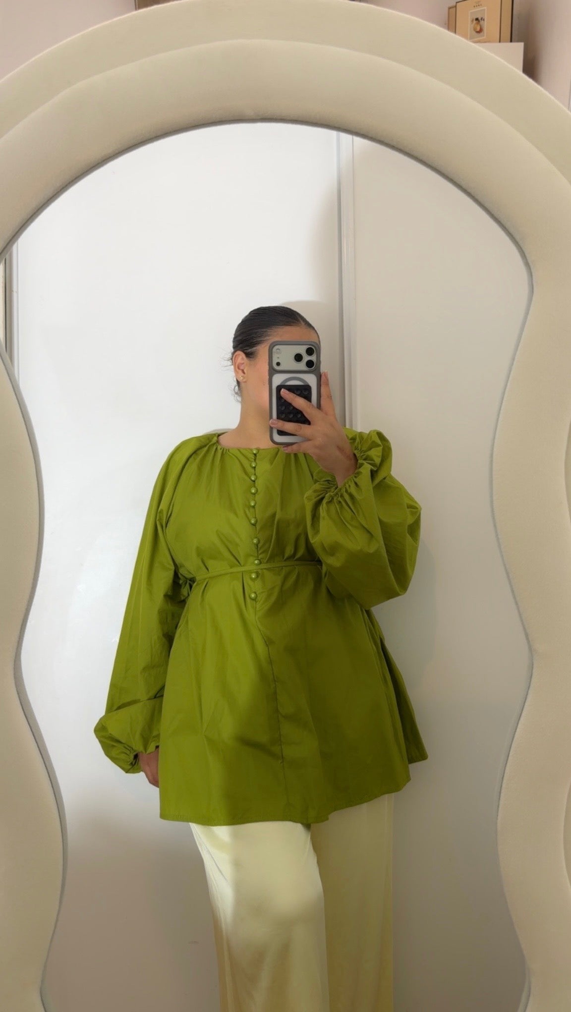 Blouse 100% coton olive