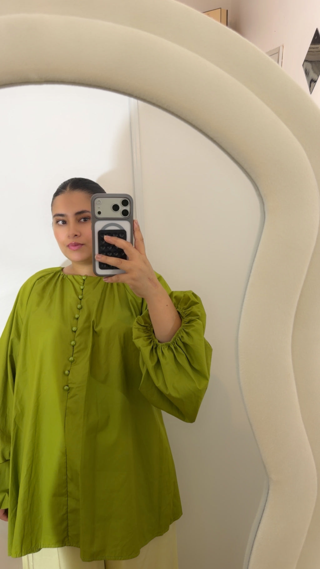 Blouse 100% coton olive