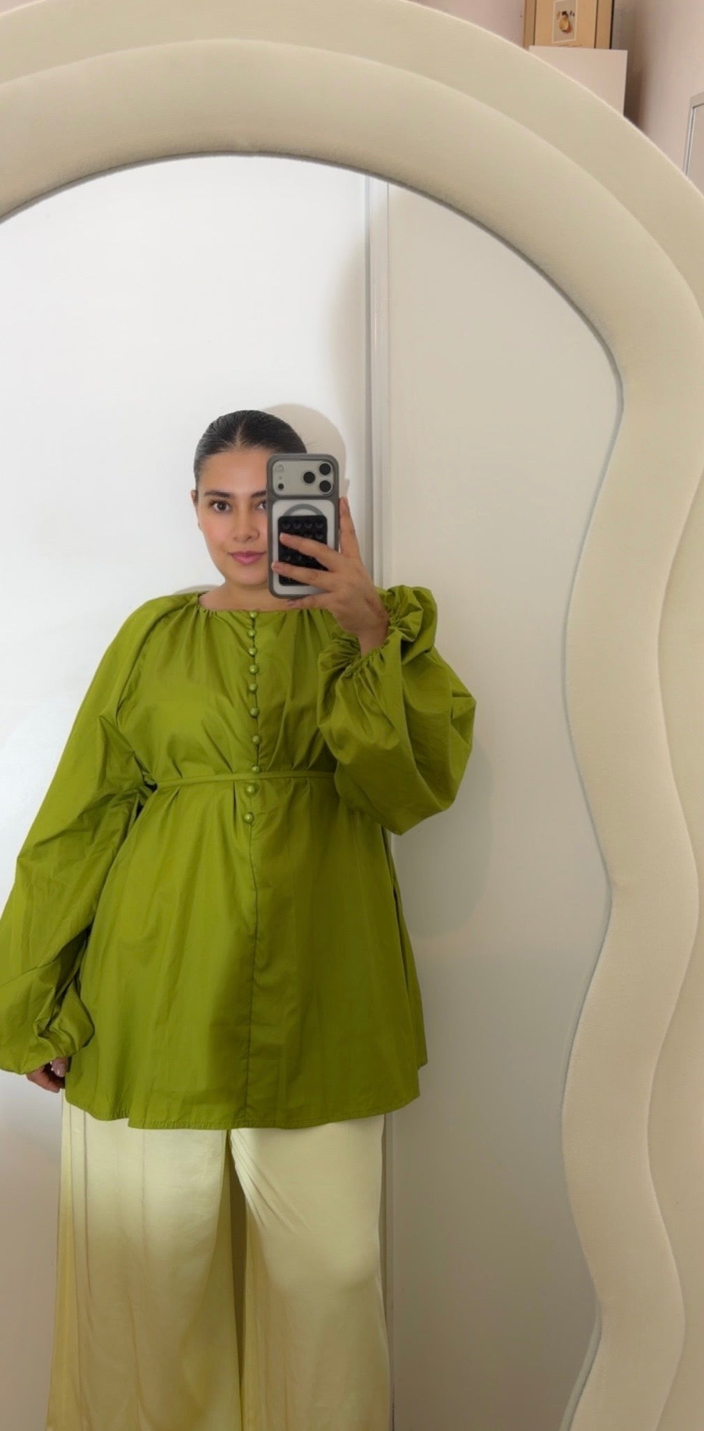 Blouse 100% coton olive
