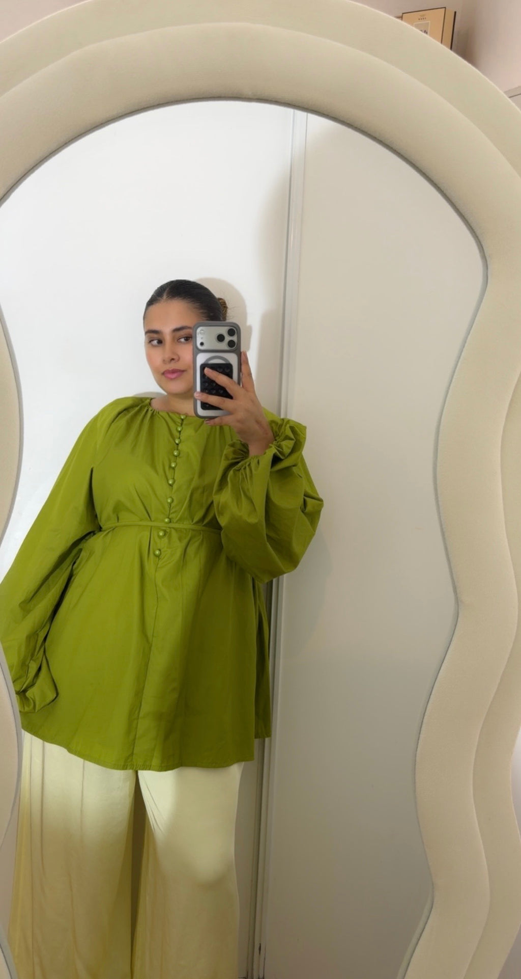 Blouse 100% coton olive