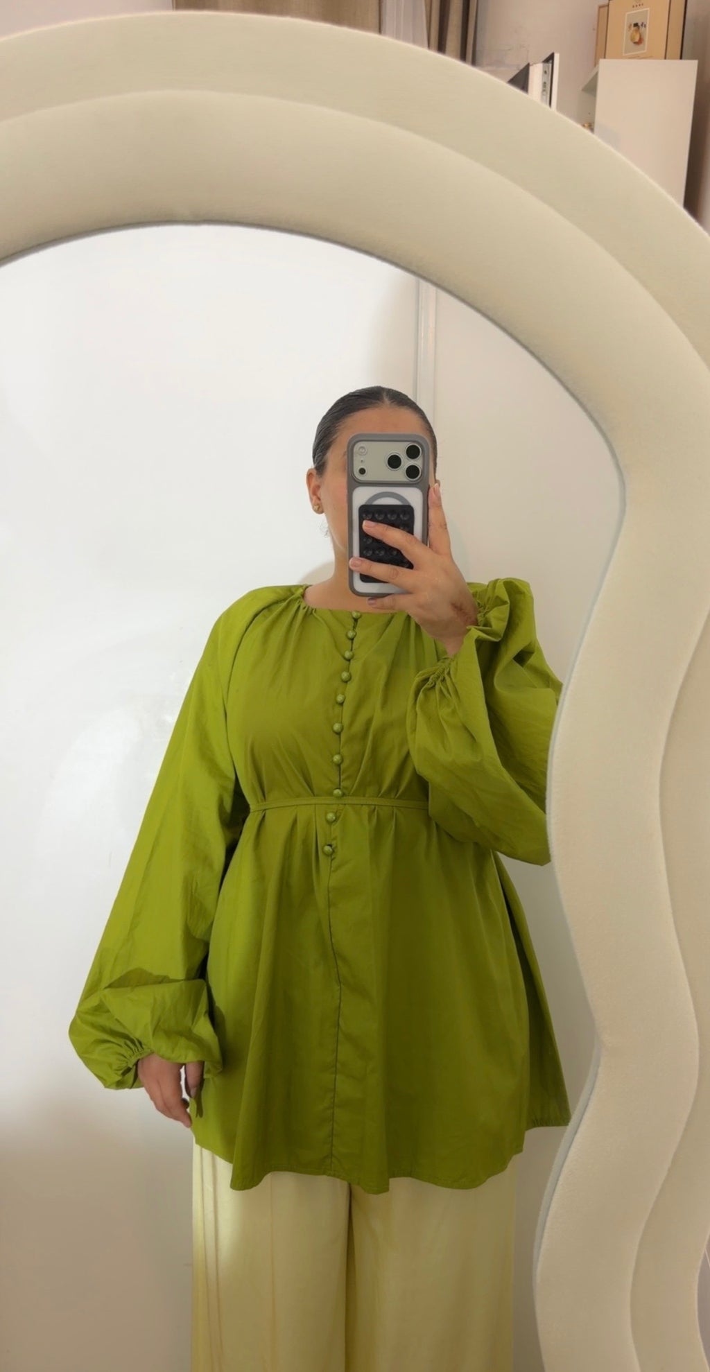 Blouse 100% coton olive