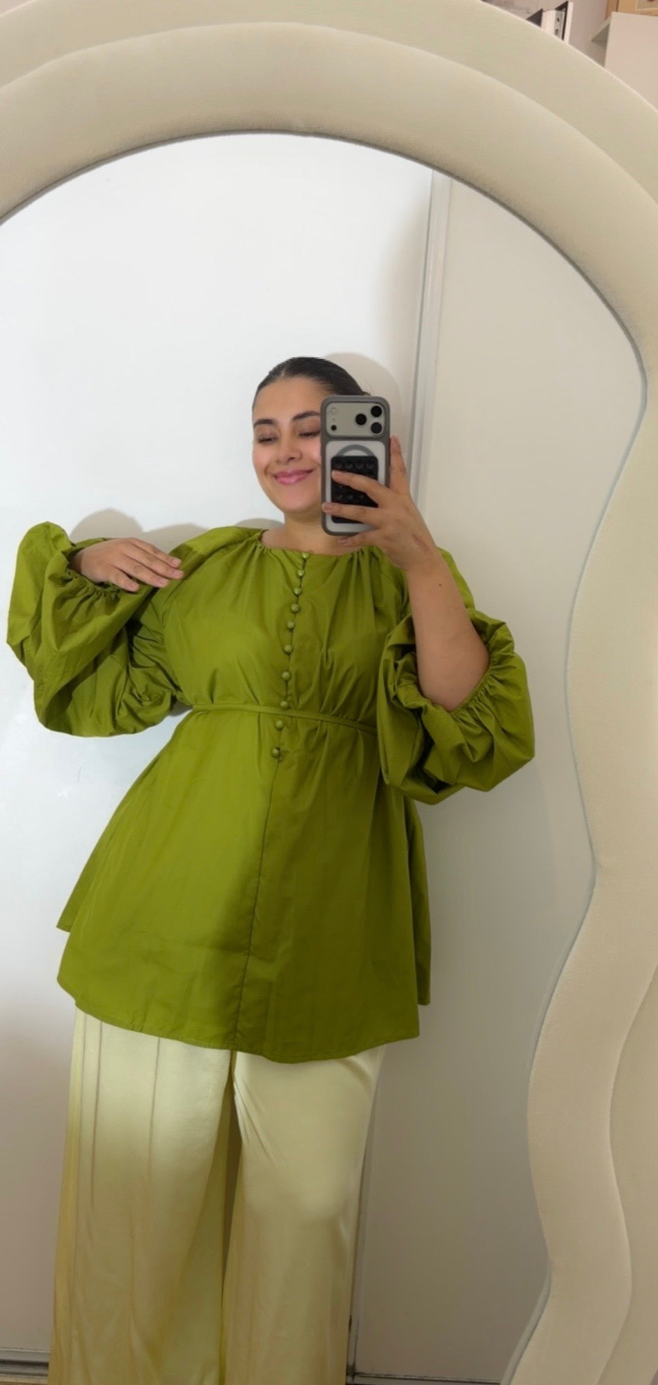 Blouse 100% coton olive